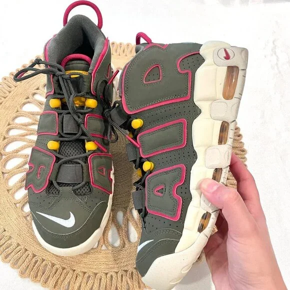 Nike Air More Uptempo Cargo Khaki Sneakers DH0622-300 Size 9.5 Men's - Picture 2 of 10